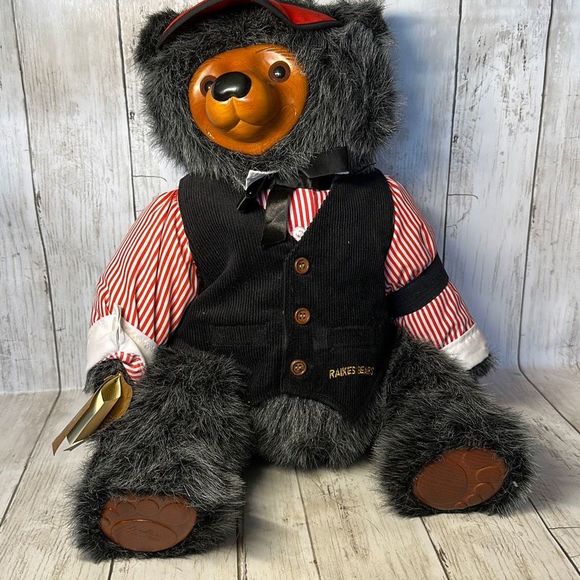 Robert Raikes Toys Vintage Robert Raikes 986 Max The Gambler Bear Wooden Face Paws M41551500